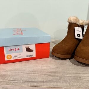 Cat & Jack Chestnut Boots with Faux Fur